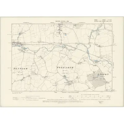 1896 Map of Essex VI.NW, 1898 Print