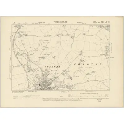 1896 Map of Essex VI.SE, 1905 Print