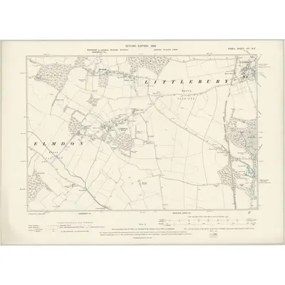 1896 Map of Essex VIII.NE, 1898 Print