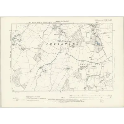 1896 Map of Essex VIII.NW, 1898 Print