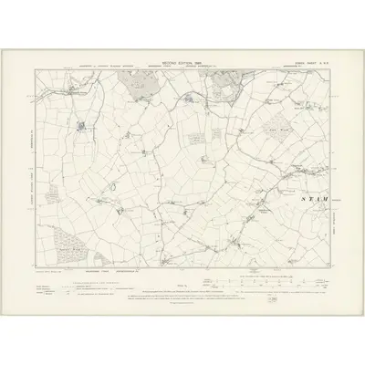 1896 Map of Essex X.NE, 1898 Print