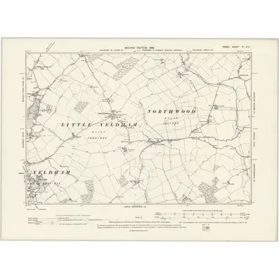 1896 Map of Essex XI.NE, 1898 Print