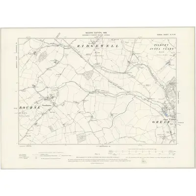 1896 Map of Essex XI.NW, 1898 Print