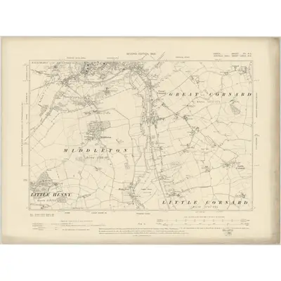 1896 Map of Essex XII.NE, 1905 Print