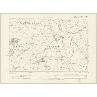 1896 Map of Essex XII.SE, 1898 Print