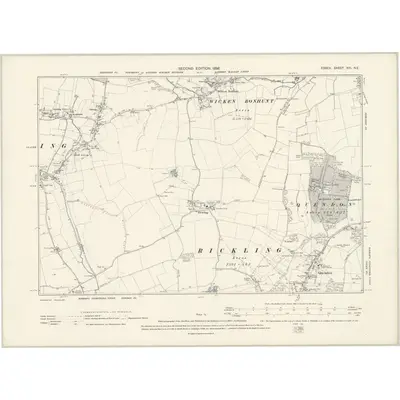 1896 Map of Essex XIII.NE, 1898 Print