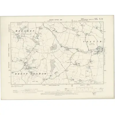 1896 Map of Essex XIII.NW, 1898 Print