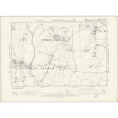 1896 Map of Essex XIII.SW, 1898 Print