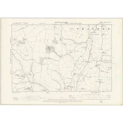1896 Map of Essex XIV.SE, 1898 Print
