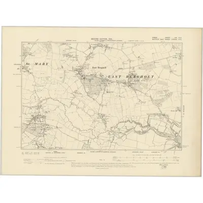 1896 Map of Essex XIX.NE, 1905 Print