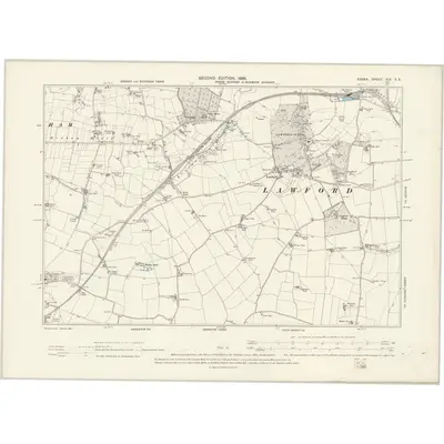 1896 Map of Essex XIX.SE, 1898 Print