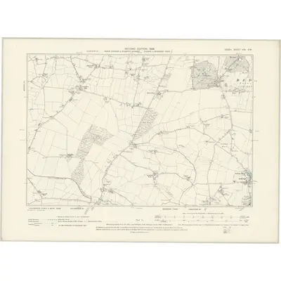 1896 Map of Essex XIX.SW, 1898 Print
