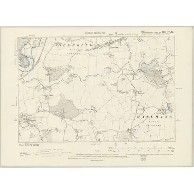1895 Map of Essex XLI.NE, 1898 Print