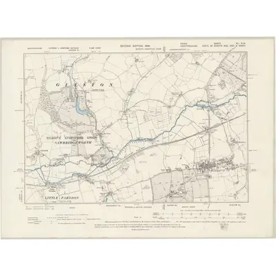 1895 Map of Essex XLI.NW, 1899 Print