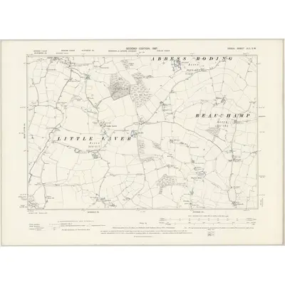 1895 Map of Essex XLII.SW, 1897 Print