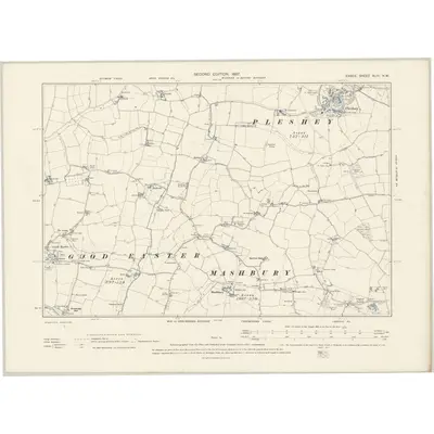 1895 Map of Essex XLIII.NW, 1897 Print