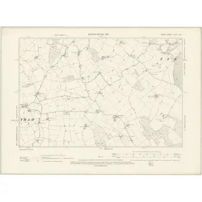 1895 Map of Essex XLIV.NW, 1897 Print