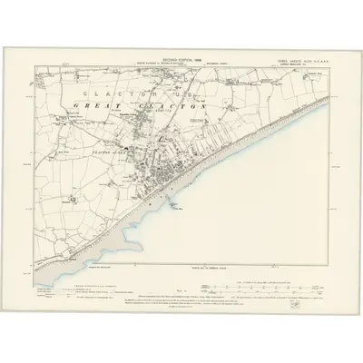 1896 Map of Essex XLVIII.NE & XLVIII.SE, 1898 Print