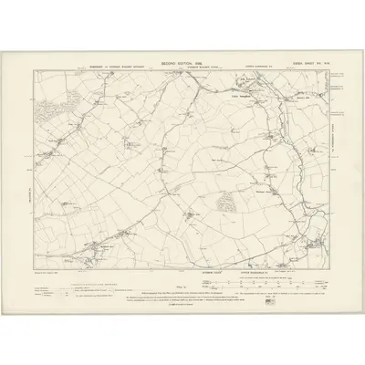 1896 Map of Essex XV.NW, 1898 Print
