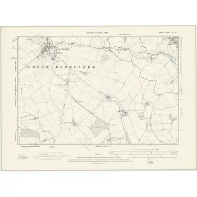 1896 Map of Essex XV.SE, 1898 Print