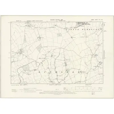 1896 Map of Essex XV.SW, 1898 Print
