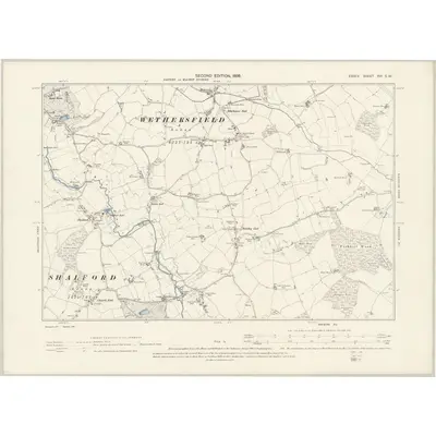 1896 Map of Essex XVI.SW, 1898 Print