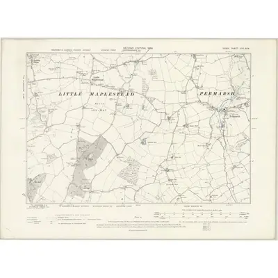 1896 Map of Essex XVII.NW, 1898 Print