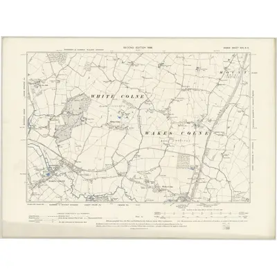 1896 Map of Essex XVII.SE, 1898 Print