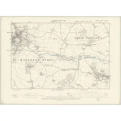 1896 Map of Essex XVII.SW, 1898 Print