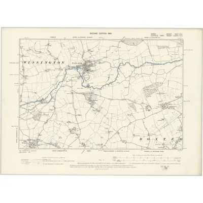 1896 Map of Essex XVIII.NE, 1898 Print