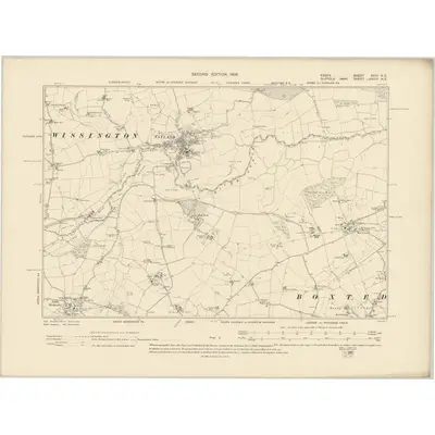 1896 Map of Essex XVIII.NE, 1905 Print