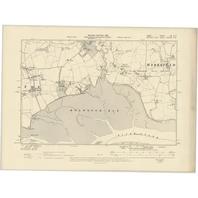 1896 Map of Essex XX.NE, 1905 Print