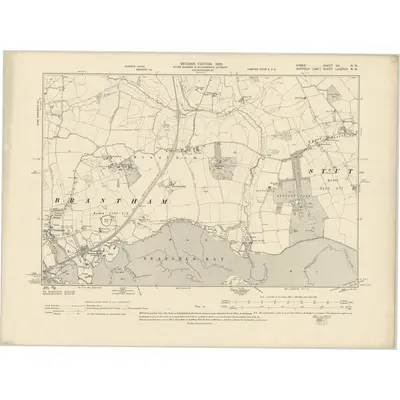 1896 Map of Essex XX.NW, 1905 Print