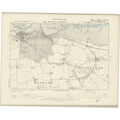 1896 Map of Essex XX.SW, 1898 Print