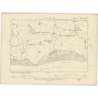 1896 Map of Essex XXI.NW, 1905 Print