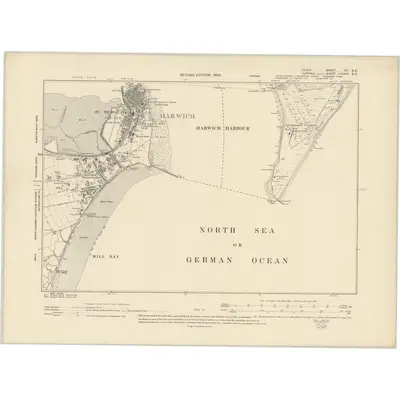 1896 Map of Essex XXI.SE, 1904 Print