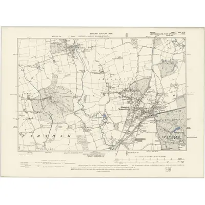 1896 Map of Essex XXII.NE, 1898 Print