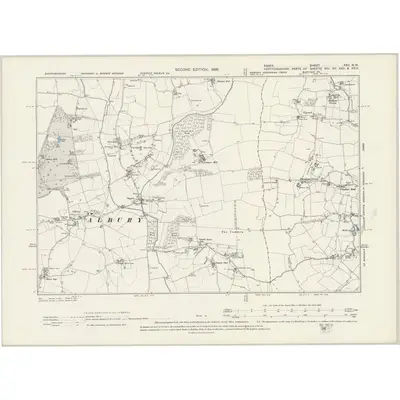 1896 Map of Essex XXII.NW, 1898 Print