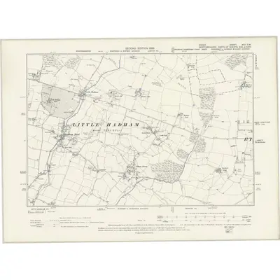 1896 Map of Essex XXII.SW, 1899 Print