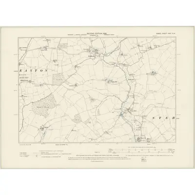 1896 Map of Essex XXIV.NW, 1898 Print