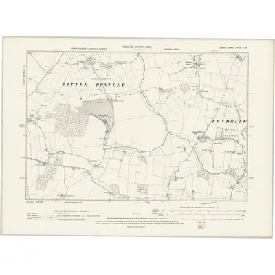 1896 Map of Essex XXIX.SW, 1898 Print
