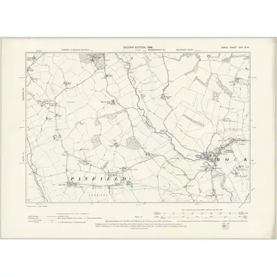 1895 Map of Essex XXV.NW, 1898 Print