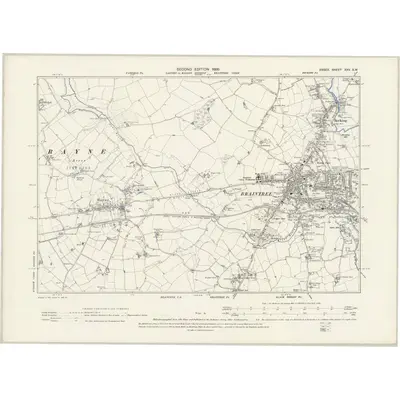 1895 Map of Essex XXV.SW, 1898 Print