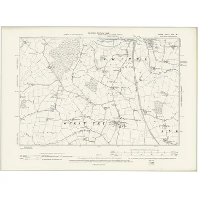 1896 Map of Essex XXVI.NE, 1898 Print