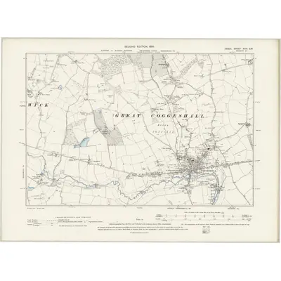 1896 Map of Essex XXVI.SW, 1898 Print