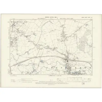 1896 Map of Essex XXVII.NE, 1898 Print