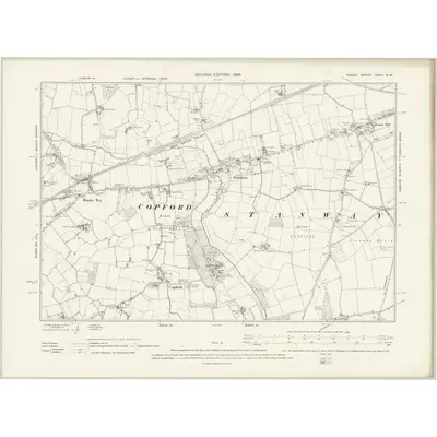 1896 Map of Essex XXVII.SW, 1898 Print