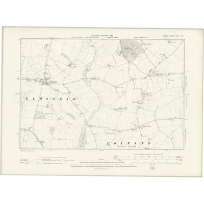 1896 Map of Essex XXVIII.SE, 1898 Print