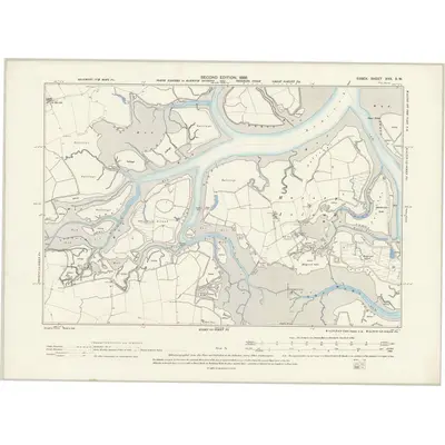 1896 Map of Essex XXX.SW, 1898 Print