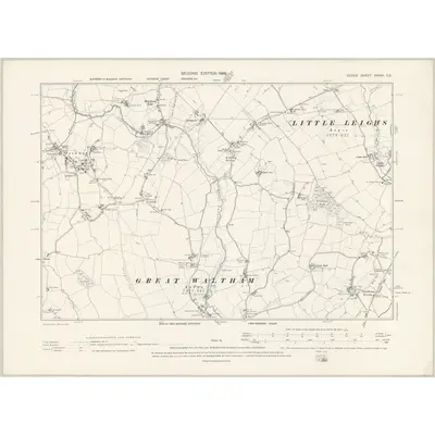 1895 Map of Essex XXXIII.SE, 1898 Print